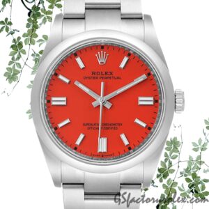 GS Rolex Oyster Perpetual Unisex 36mm m126000-0007 Coral Red Dial